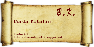 Burda Katalin névjegykártya